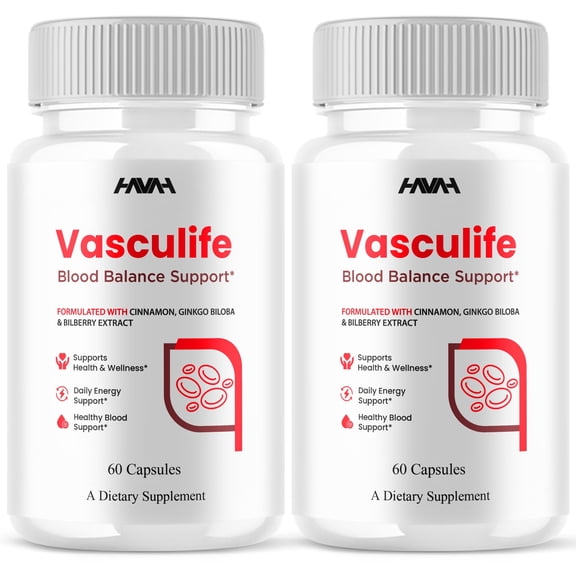 (2 Pack) Vasculife Blood Health Support, Vascu Life Supplement (120 Capsules)