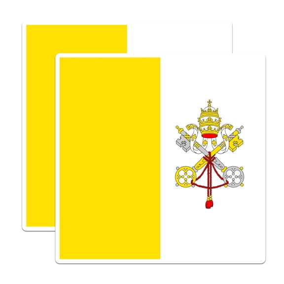 (2 Pack) Vatican City World Flag Magnets - Pride - 5 Inches On Longest Side - Premium Magnet - Choose from Over 200 Countries - for Cars, Refrigerators, Toolboxes, Lockers - Made in USA - MAG1011