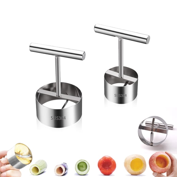 2-Pack Vegetable & Fruit Corer  Veggie Drill Core Remover, 2 Sizes for Zucchini, Pumpkin, Carrot, Apple & Pear