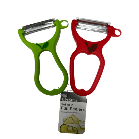2 Pack Vegetable Peeler, Handheld Ergonomic Fruit, Veggie Peeler with Sharp Flexible Blade for Easy Peeling of Apples, Potatoes, Cucumbers, Compact Kitchen Tool, Red, Green