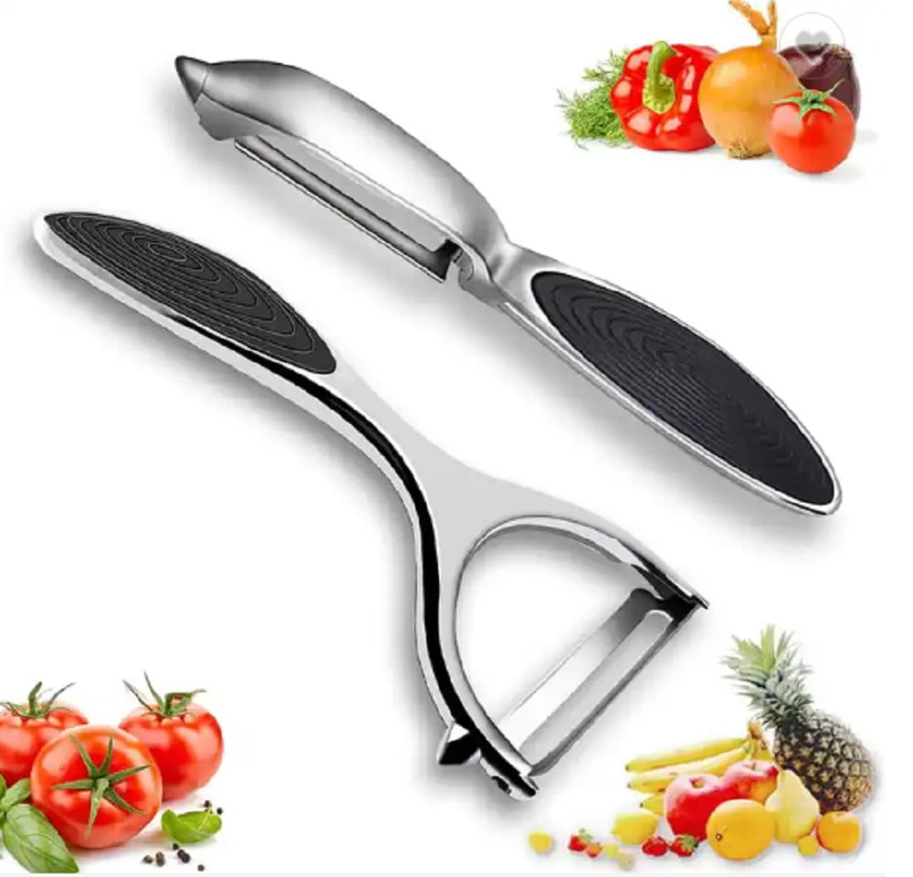 2-Pack Vegetable Peelers Set - Y-Shaped and Swivel Stainless Steel Blades for Fruits and Veggies, with Ergonomic Non-Slip Handles TIKA - Walmart.com