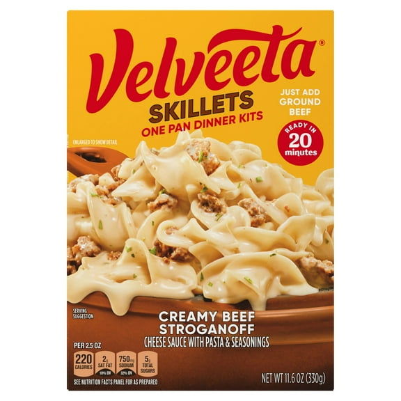 2 Pack - Velveeta Cheesy Skillets Dinner Kit Creamy Beef Stroganoff Box 11.6 oz Package May Vary