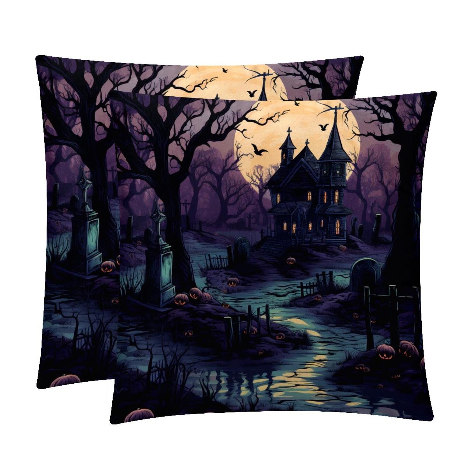 2Pack Velvet Throw Pillow Covers with Unique Patterns 16x16, 18x18