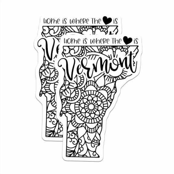 (2 Pack) Vermont Home is Where The Heart is Magnets Magnets - State Design - 5" On Longest Side - Made in USA - Sticks to Refrigerators & Metal Surfaces - MAG9096
