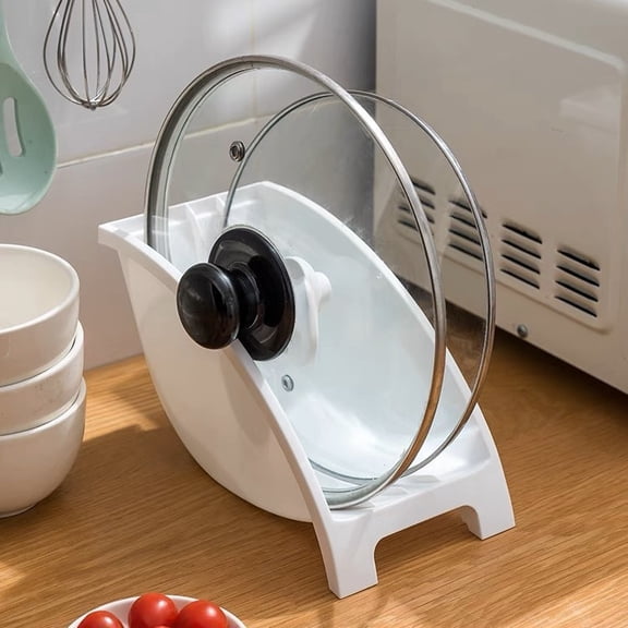 2-Pack Vertical Plate Organizer and Holder, Space Saving Dish Rack for Cabinet and Countertop, Fits 10 Inch Plates, Perfect for Small Kitchen, RV, Apartment, White