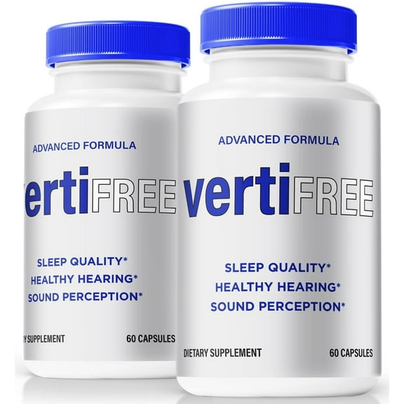(2 Pack) Vertifree Capsules for Vertigo- Advanced Ear Support, Natural Formula to Promote Inner Ear Health, Tinnitus Supplement for Ringing, Official Auditory Pills, Verti Free (120 Capsules)