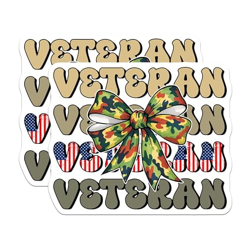 (2 Pack) Veteran Magnets Magnets - American Patriot - Veteran Pride - 5" On Longest Side - Made in USA - Sticks to Refrigerators & Metal Surfaces - MAG8366