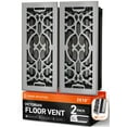 thumbnail image 1 of 2-Pack Victorian 2" X 14" Floor Vent Covers Register With Mesh Net, Light Gray, 1 of 7