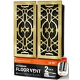 thumbnail image 1 of 2-Pack Victorian 4" X 12" Floor Vent Covers Register With Mesh Net, Polished Brass, 1 of 7