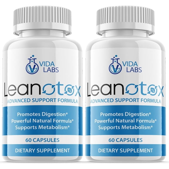 (2 Pack) Vida Labs Leanotox - Keto Weight Loss Formula - Energy & Focus Boosting Dietary Supplements for Weight Management & Metabolism - Advanced Fat Burn Raspberry Ketones Pills - 120 Capsules