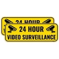 thumbnail image 1 of 2 Pack Video Surveillance Sign, 12 x 8 Inches - Aluminum - Security Camera In Use Warning Sign - Black Yellow/Without a frame, 1 of 4