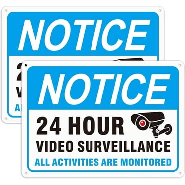 2 Pack Video Surveillance Sign, All Activities Are Monitored, Security Camera Warning Sign For Outdoor Property Home, 10 x 7 Inches Rust Free .040 Aluminum, Reflective, Weatherproof and Fade Resistant