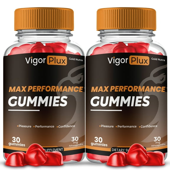 (2 Pack) Vigor Plux Gummies for Men, Advanced High Potency Formula, Vigor Plus Gummies, VigorPlux Supplement All Natural Performance