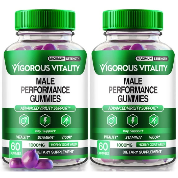 (2 Pack) Vigorous Vitality Gummies, VigorousVitality Gummy Performance Support, All Natural Supplement, Maximum Strength Formula Vitamin for Power, Gomitas Reviews (120 Gummies)