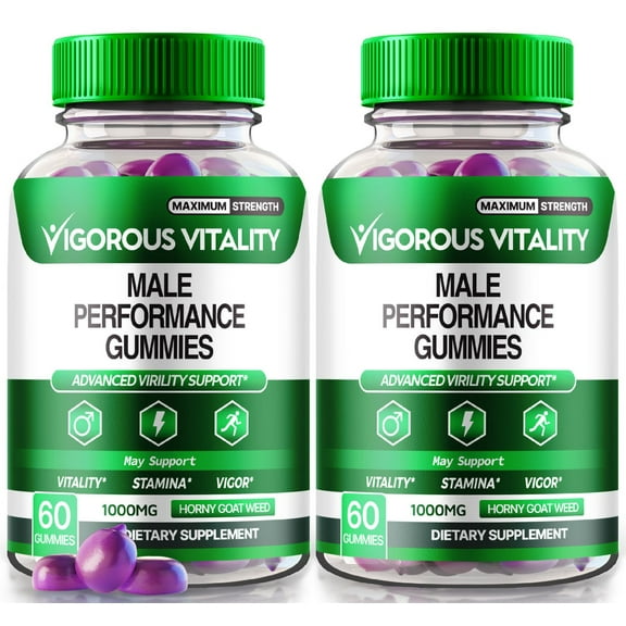 (2 Pack) Vigorous Vitality Gummies, VigorousVitality Gummy Performance Support, All Natural Supplement, Maximum Strength Formula Vitamin for Power, Gomitas Reviews (120 Gummies)