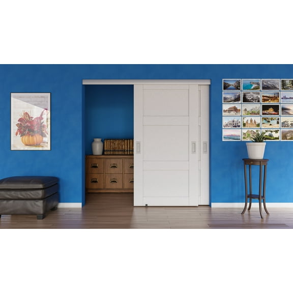 2 Pack Villar Home Designs Heavy Duty Sliding Bypass Door Hardware KIT 72 Inch