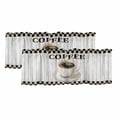 thumbnail image 1 of 2 Pack Vintage Coffee Valances for Windows Bedroom Living Room Window Treatments, Modern Farmhouse Wooden Black Brow Plaid Rod Pocket Valance Drapes Short Kitchen Curtains Over Sink 42"x12", 1 of 8