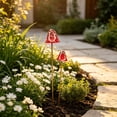 thumbnail image 1 of 2 Pack Vintage Iron Mushroom Ground Stake, Painted Metal Garden Ornament Flower Bed Planter Porch Yard Landscapes Decor, 1 of 6