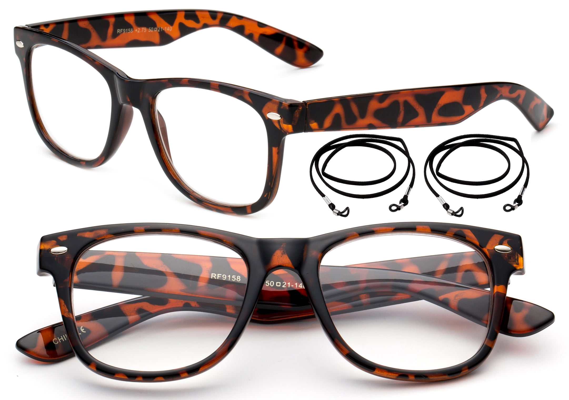 2 Pack Vintage Style Reading Glasses Comfortable Stylish Simple Reader