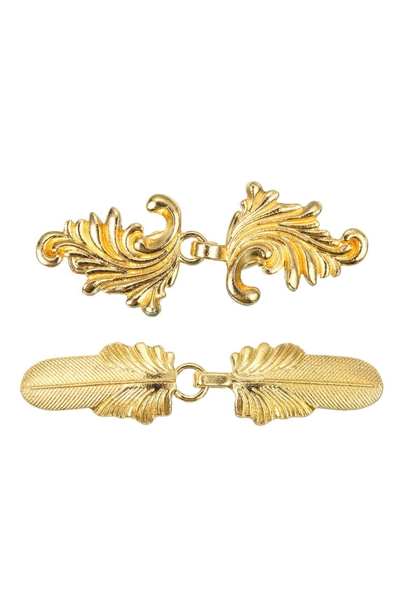 2 Pack Vintage Sweater Clips Cape Cloak Clasp Cardigan Clips for Women, Gold