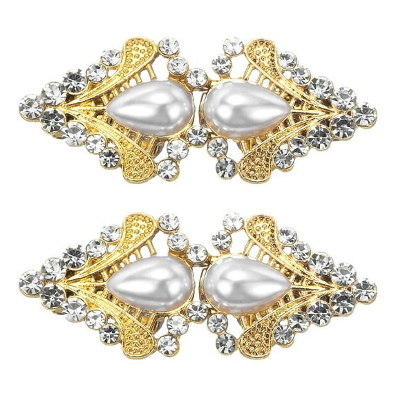 2 Pack Vintage Sweater Clips Cape Cloak Clasp Retro Cardigan Clips Shawl Collar Clasp Brooch Clip(Gold)