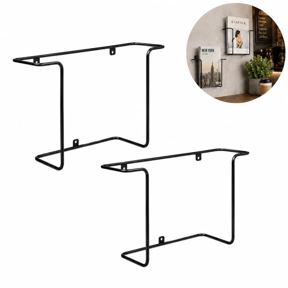 Vinyl Record Holder Wall Mount, Metal Wire Record Display Shelf, Black Floating Shelves for Vinyl Wall Display