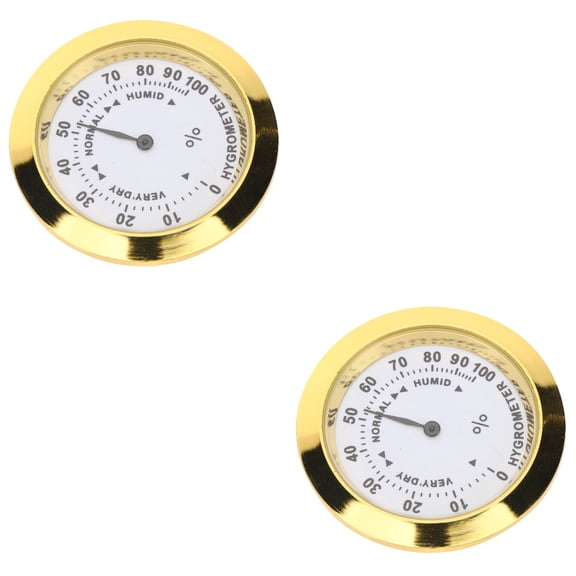 2 Pieces Temperature Violin Hygrometer Instrument Care 3.9x3.9cm Golden