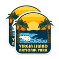 thumbnail image 1 of (2 Pack) Virgin Islands Stickers - National Park Decals - Tropical Palm Tree Stickers - 5" On Longest Side - Sticks to Smooth Flat Surfaces - Made in USA - BMCS17875, 1 of 7