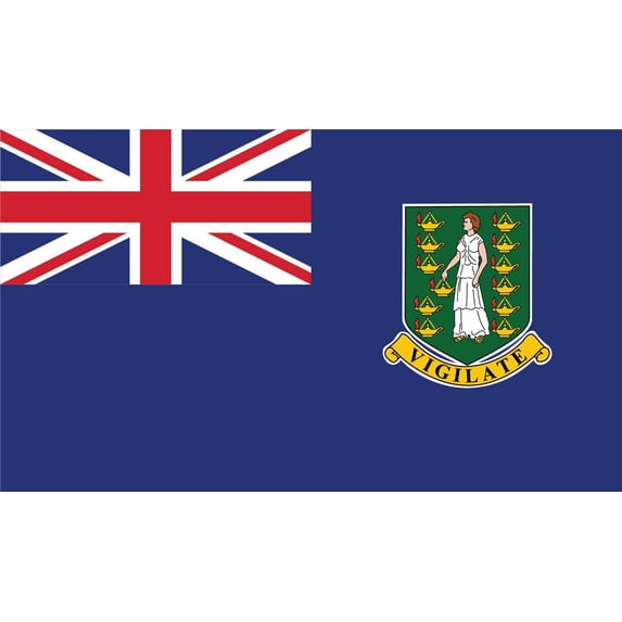 2-Pack Virgin Islands United Kingdom Flag Decal Sticker | 5-Inches By 3-Inches | Laminated Vinyl Decal | PDS567