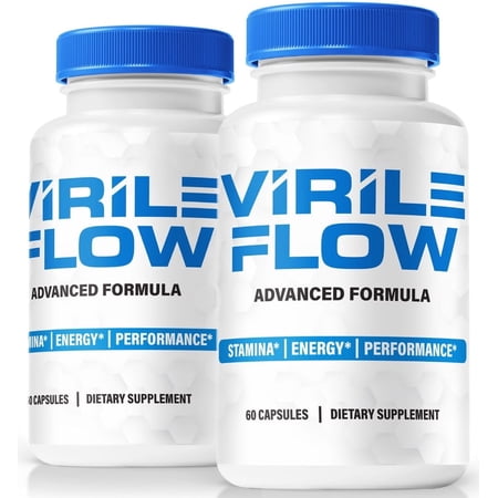 (2 Pack) Virile Flow Pills – Official VirileFlow All-Natural Formula for Physical Health & Overall Well-Being, Energy & Wellness Support, Reviews (120 Capsules)