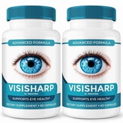 2 Pack VisiSharp Capsules   Daily Eye Care with Original Blend to Support Visual Wellness, Eye Comfort & Vision | Just 2 Gentle, Easy-to-Swallow Pills 120 Capsules