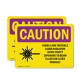 thumbnail image 1 of (2 Pack) Visible And Invisible Laser With Symbol OSHA Caution Radiation Sign, 1 of 7