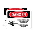 thumbnail image 1 of (2 Pack) Visible And Invisible Laser OSHA Danger Sign 10 Inch X 7 Inch Plastic Sign, Weather Resistant, UV Protected for Workplace, Business, and Construction Site, Made in the USA, 1 of 8