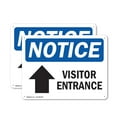 thumbnail image 1 of (2 Pack) Visitor Entrance [Up Arrow] OSHA Notice Sign 14 Inch X 10 Inch Plastic Sign, Weather Resistant, UV Protected for Workplace, Business, and Construction Site, Made in the USA, 1 of 8