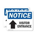 thumbnail image 1 of (2 Pack) Visitor Entrance [Up Arrow] Sign, 1 of 7