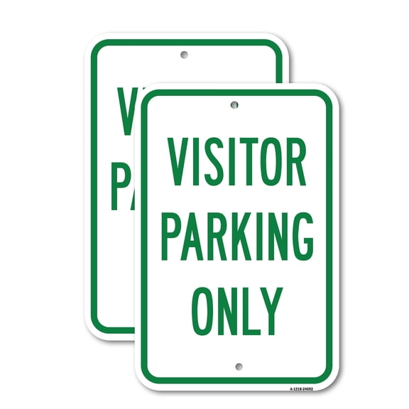 (2 Pack) Visitor Parking Only | 18" X 24" Heavy-Gauge Aluminum Sign | Rust Free Aluminum, Weather Resistant, Waterproof, Fade Resistant, 2 Pre-drilled Holes