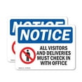 thumbnail image 1 of (2 Pack) Visitors OSHA Notice Sign 14 Inch X 10 Inch Vinyl Label Decal Sticker Weather Resistant, UV Protected for Workplace, Business, and Construction Site, Made in the USA, 1 of 7