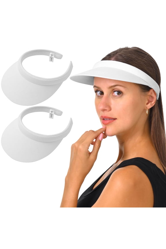 2 Pack Visor Women Men Sun Hat Clip On Visors Adjustable Sport Wide Brim Cap