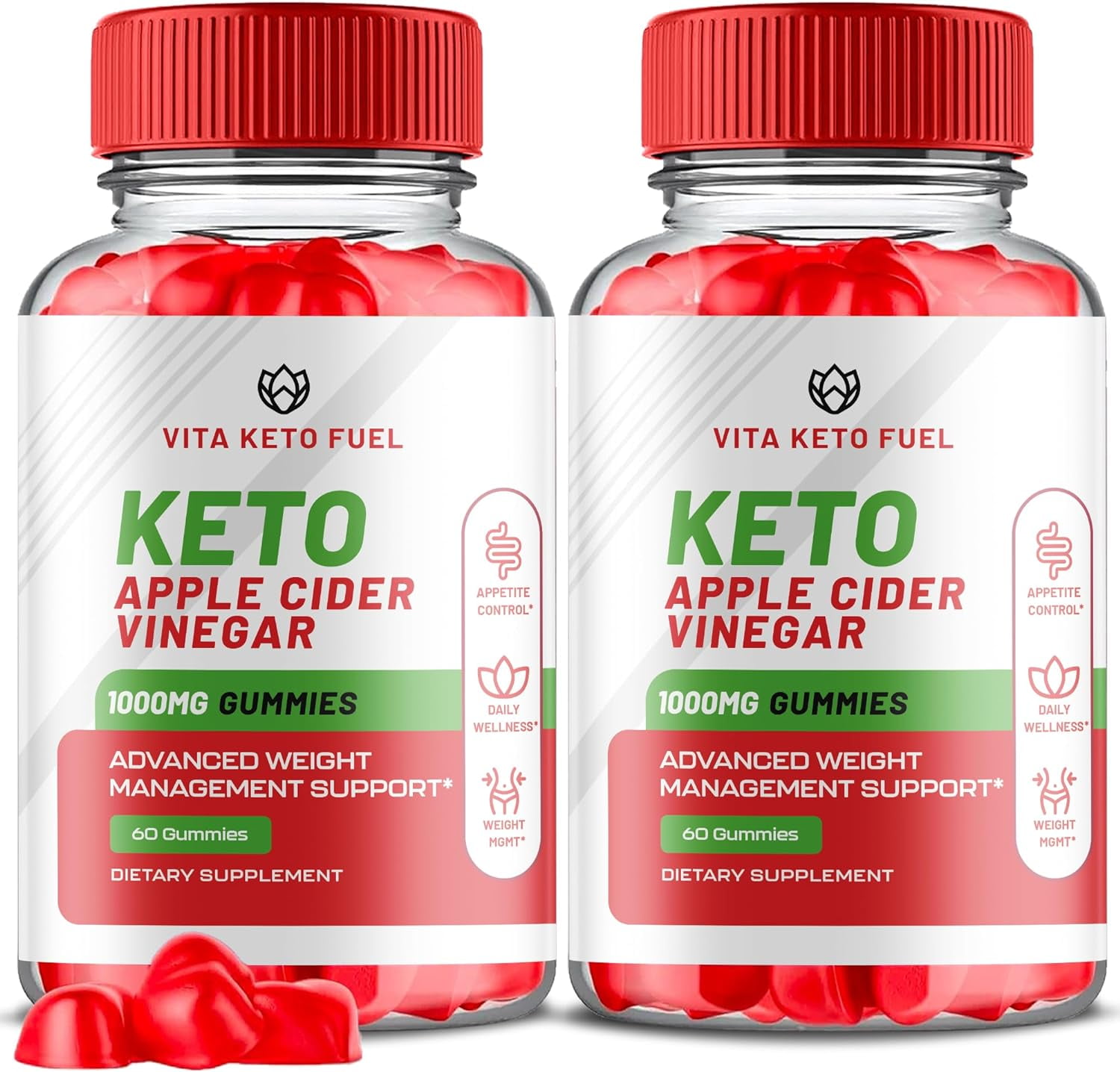 (2 Pack) Vita Keto Fuel Keto ACV Gummies Apple Cider Vinegar