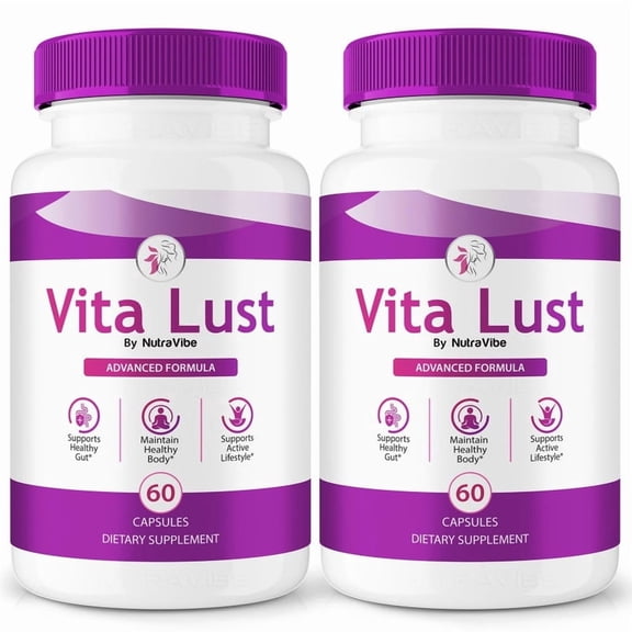 (2 Pack) Vita Lust Natural Daily Pill Formula Designed to align with Fitness Goals, Support active Lifestyle & Body Balance | Just 2 Easy-to-Swallow Pills Daily (120 Capsules)