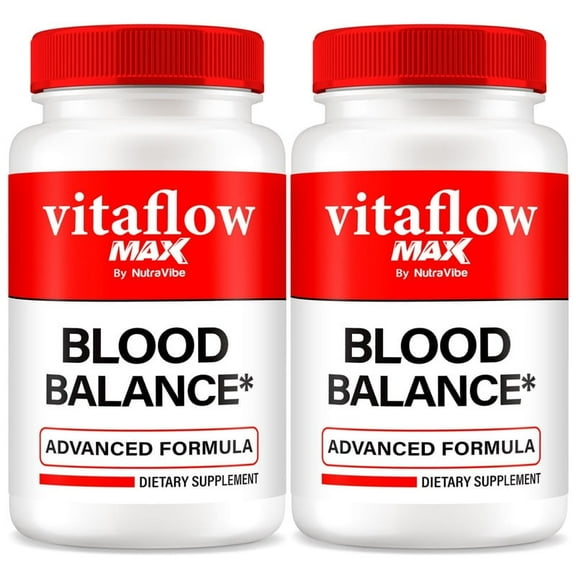 (2 Pack) VitaFlow Max Blood Balance Capsules - Original Vita Flow Max Pills, Naturally Supports Healthy Circulation, Stable Levels and Energizes the Body, Capsulas Review (120 Capsules)