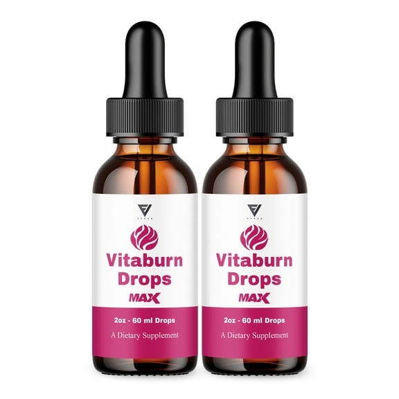 (2 Pack) Vitaburn Max Drop Supplement, Vita Burn Weight Management Support (4oz)