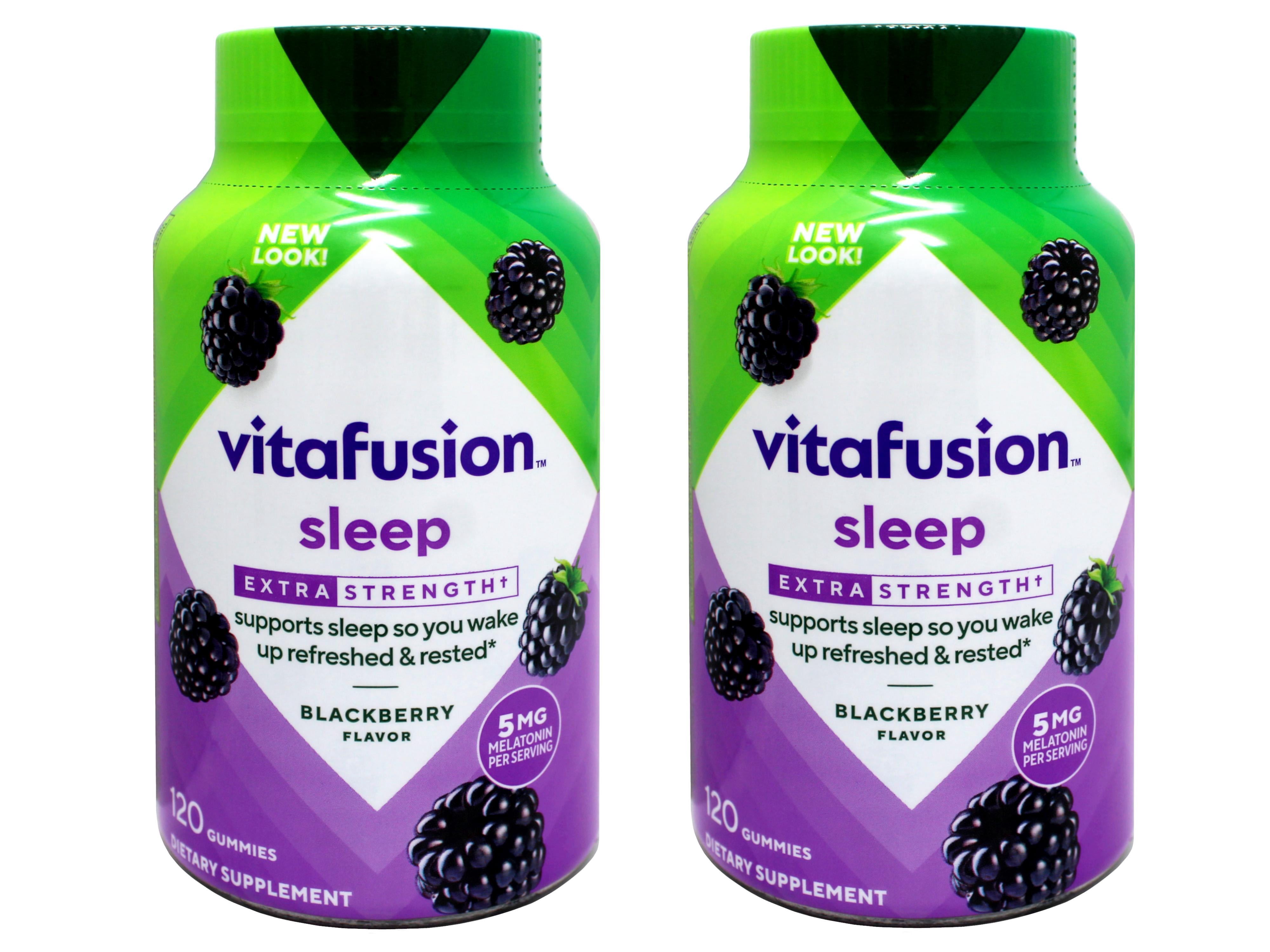 2 Pack - Vitafusion Extra Strength Melatonin Gummy Vitamins, Sleep Supplements, Blackberry Flavor, 120 Count