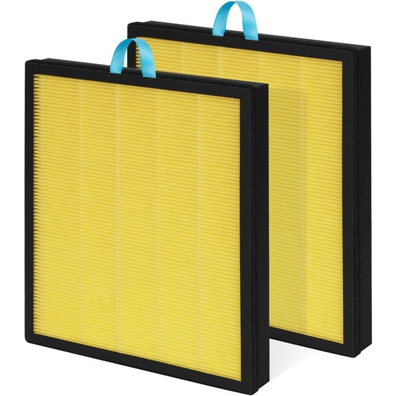 2 Pack Vital 100S Pet Care Replacement Filter, Compatible with LEVOIT Vital 100S Air Purifier, 3-in-1 H13 True HEPA & Activated Carbon, Replace Vital 100S-RF-PA, Yellow