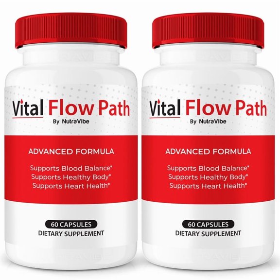 (2 Pack) Vital Flow Path Capsules - Official Vital Flow Path Pills to Maintain Overall Health, All Natural Blood Formula For Healthy and Stable Levels, VitalFlow Path Review (120 Capsules)