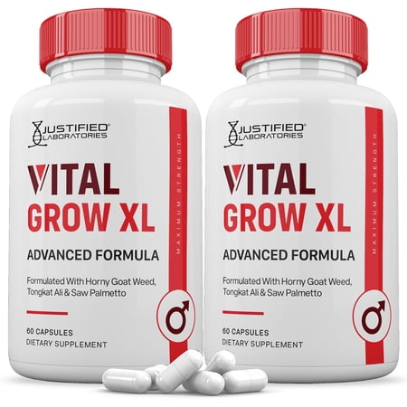 Justified Laboratories Vital Grow Dietary Supplement, 1484 mg, Men's Health, 60 Capsules