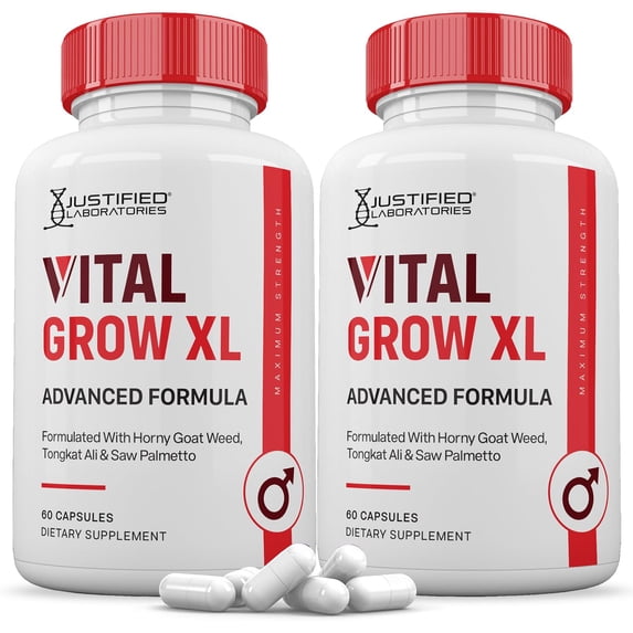 (2 Pack) Vital Grow XL Pills 1484MG Advanced Formula Proprietary Blend for Men's Health 60 Capsules