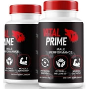 2 Pack Vital Prime Pills, Official VitalPrime Capsules, All Natural Formula for Blood Flow And Energy Levels, Vitality & Wellness Support, Premium Pastillas 120 Capsules