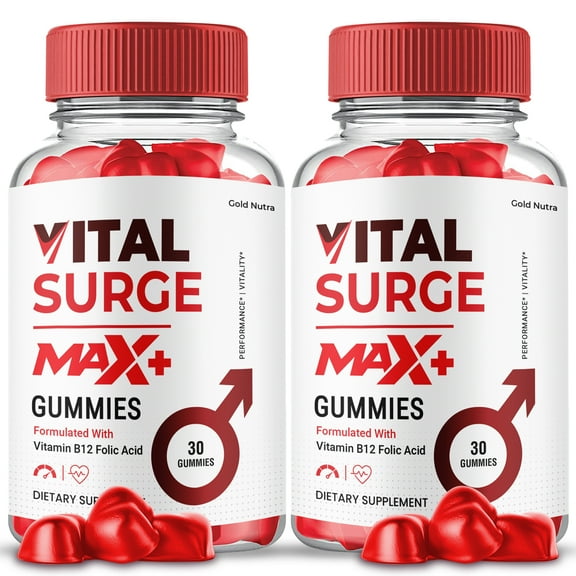 (2 Pack) Vital Surge Max + Gummies for Men, 2X Stronger Formula, Vital Surge Max+ for Men, 2 Month Supply