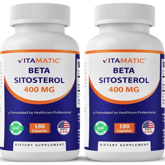 2 Pack - Vitamatic Beta Sitosterol Complex 400 mg 180 Capsules